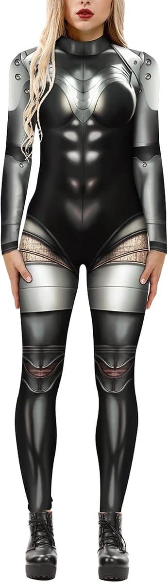 Halloween Skelet Bodysuit Dames - Eng Catsuit Kostuum voor Carnaval — afbeelding 1