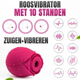 Roos Vibrator 10 standen waterproof clitoris zuigend rosé vibrator speeltjes voor vrouwen Adorime Sucking Vibrator Clitoral Suction Clot Clitoris Clit Sucker Nipple Stimulator Sex Toys Red Rose Vibrator for Women Sex — thumbnail 2