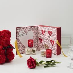 Luxe geurkaarsen set - Romantisch cadeau - Sfeervol diner - 5 geurende kaarsen - 1500 gram - Rood — thumbnail 2
