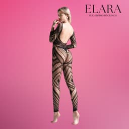 Elara - Olivia - Bodystocking Erotische Lingerie met Open Kruis - Catsuit - S t/m XL - Sexy Dames Lingerie - Bodysuit — thumbnail 6