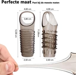 DOWO® - Penis Sleeve- Cockring - Seksspeeltje voor Koppels - Met Opening Voor de Balzak - Met Structuur - 2 Stuks — thumbnail 4