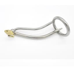 Nooitmeersaai - Peniskooi met dilator en slot - Metaal - Zilverkleurig - 45mm — thumbnail 5