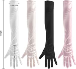 Lange handschoenen dames - satijnen handschoenen voor kostuums, kerkwerk, bruiloftsfeesten, bals — thumbnail 5