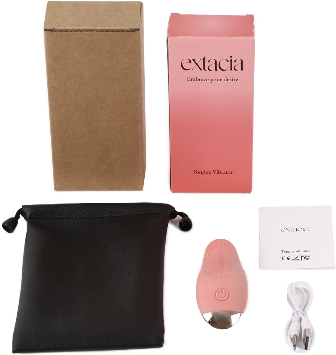 Extacia Tong Vibrator voor Vrouwen - Dildo - Clitoris & G-Spot Stimulator - Sex Toys voor Vrouwen - Seksspeeltjes - Inclusief Opbergtasje & Schoonmaakmiddel — afbeelding 1