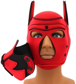 Dog/Puppy/Honden Neoprene-Masker Rood-Zwart neopreen — thumbnail 3