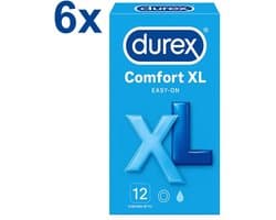 Durex Comfort XL – Extra Grote Condooms – Voordeelverpakking - 72 Stuks – Easy-On Pasvorm voor Comfort – Betrouwbare Bescherming – Transparant & Geurloos
