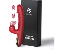 HappySexy Vibrators Voor Vrouwen – Clitoris Dildo Rabbit Vibrator Luchtdruk Zuiger – Realistisch Likkende Tong Met Meerderde Standen Voor Koppels & Solo en Vibraties – A C G Spot Tarzan Sex Toys Stimulator 3 in 1