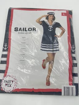 Sexy Matrozen Pak – Blauw/Wit Kinky Mini Jurkje + Matrozenpet - Maat L — thumbnail 2