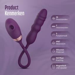 HappySexy Vibrator Voor Vrouwen met Stootfunctie en Likkende Tong - Vibrators Luchtdruk Pulsaties - Realistisch Dildo G Spot Clitoris Stimulator Vrouw - Waterproof Sex Toys Seksspeeltjes voor Koppels - Incl. Gratis Glijmiddel en Opbergzakje — thumbnail 2