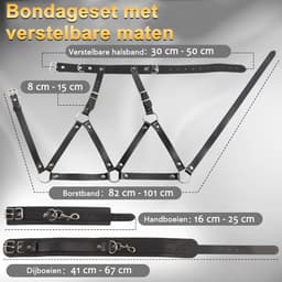 DOWO® - Body Bondage - Handboeien - Borstboeien - Kleding Accessoires - Sexy Lingerie - Erotiek Riem - Bondagesets - SM BDSM - PU Leer- Harnas Vrouwen - Sextoys voor vrouwen - One Size — thumbnail 2