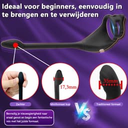 DOWO® - Vibrerende Cockring - Penisring - Cockring Vibrerend - Cockring - Vierdubbele Stimulatie - 9 Vibratiestanden - 4 in 1 - pik, ballen, kont, anaal & prostaat Stimulator - Cock Ring Siliconen - Sex toys - Seksspeeltje voor Mannen & Vrouwen — thumbnail 2