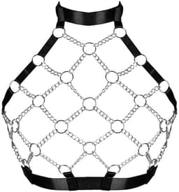 Ketting Body Harnas Vrouw – Verstelbaar Fetish Harness Lingerie Top – BDSM Clubwear – Kinky Party Outfit – One Size — thumbnail 1