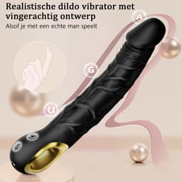 DOWO® - Luxe Realistische Vibrator - 10 Standen - Vibrators voor vrouwen - Waterproof & USB Oplaadbaar - Siliconen Dildo voor Vrouwen & Mannen - vibrator - Sex toys - Zwart - L(22cm) — thumbnail 4