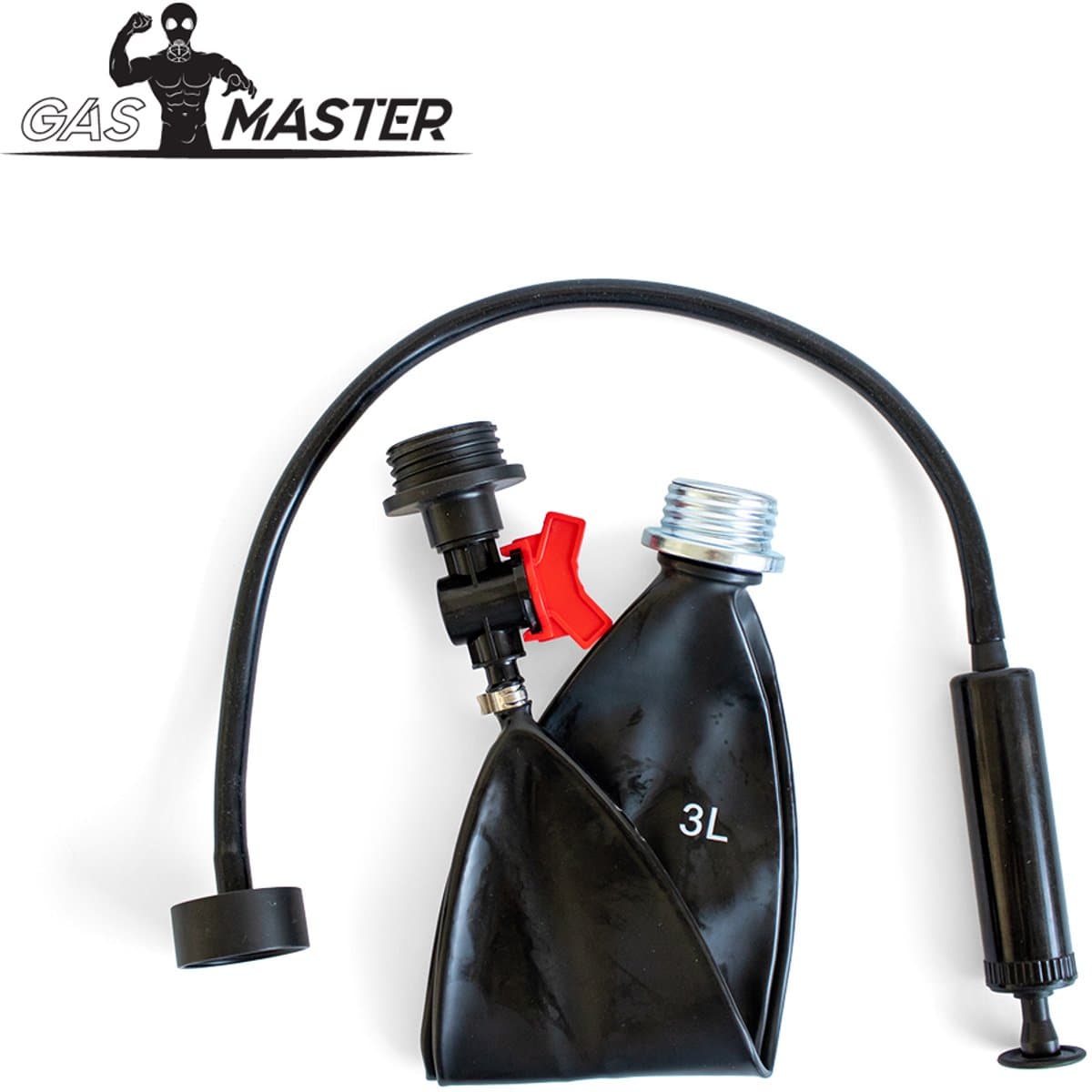 GASMASTER Rebreathing Bag XXL – 3L Rubber met RD40 Schroefdraad — afbeelding 1