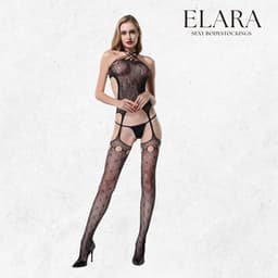 Elara - Livia - Bodystocking Erotische Lingerie met Open Kruis - Catsuit - S t/m XL - Sexy Dames Lingerie — thumbnail 4