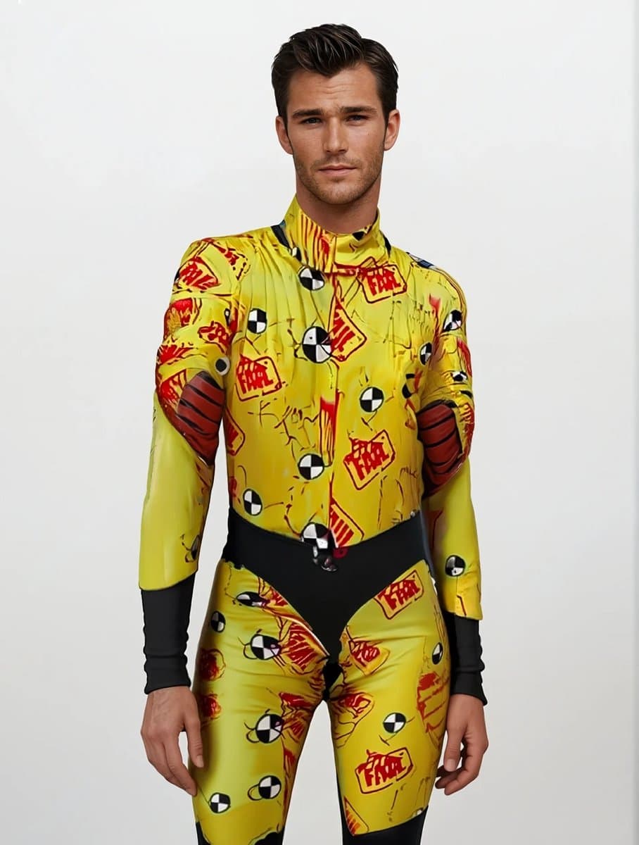 Rollen Spel Mannen – Crash Test Hot Dummy Pak – Sexy Fun Mannen Kostuum– Size Large — afbeelding 1