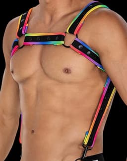 BUM BLING® - Regenboog Harnas voor Man - One Size - Gay Clubwear - BDSM Fetish & Pride — thumbnail 9