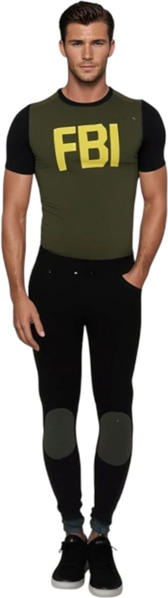 Verleidelijke FBI Roleplay Outfit – Shirt, Broek & Pet – Maat Large — afbeelding 1