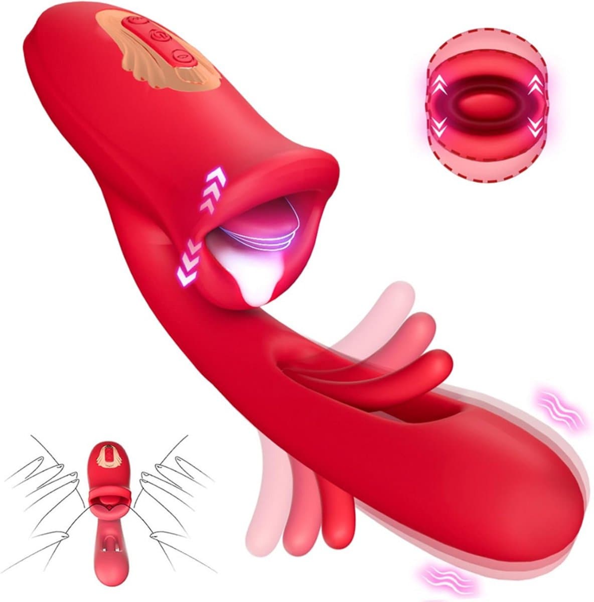 Sex Toys voor Vrouwen Likkende Tong Vibrator - Vibrators voor Vrouwen - Tong Vibrator - Clitoris Zuiger – Diep Waterdicht – Bef Vibrator met 10 Sterke Standen - Siliconen - Discreet Verzonden – Roze — afbeelding 1