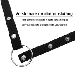 DOWO® - Chastity Cage Waist Strap - Kuisheids Riem - Belt voor Peniskooi - Zwart — thumbnail 10