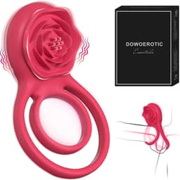 DOWO® - Vibrerende Cockring - met Roos Clitoris Stimulator - Cockring Vibrerend - Penisring - Cock Ring Siliconen - Sex toys - Seksspeeltje voor Mannen — thumbnail 1