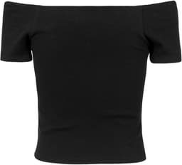 Off Shoulder Geribd T-Shirt voor Dames met Wijde Hals — thumbnail 2