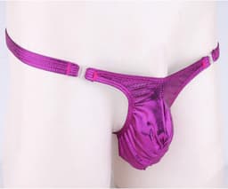 Glanzende Heren Jockstrap Lingerie Ondergoed Lage Taille Slip String Tanga — thumbnail 4