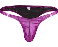 Glanzende Heren Jockstrap Lingerie Ondergoed Lage Taille Slip String Tanga