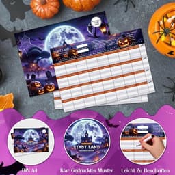 Griezelige Halloween Spelletjes voor Gezinnen - 50 Vellen Stad, Land, Rivier Quiz — thumbnail 5