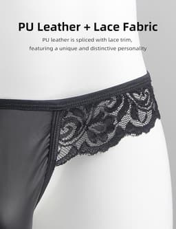 Heren String Leerlook Ondergoed Chic Tanga Sexy Mini Slip Plus Size — thumbnail 7