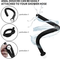 Ynkkvre - 43 cm Anale Douche - Klysma voor Darmreiniging - Diepe Reiniging met 4 Gaten en Medische Siliconen - 1 Stuk - Voor Vrouwen en Mannen Zwart — thumbnail 5