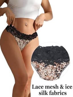 comeondear Strings voor Dames Sexy Kanten String Ademende Lage Slipjes voor Dames Stretch Slipjes Grote Maten Damesondergoed Damesslipjes Damesonderbroek Panties Underwear — thumbnail 4