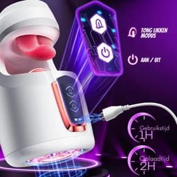 Pijpmachine Sex - 20 Standjes - Met Tong - IPX6 - Penis Vergroter - Zuigmachine - Voor Mannen - Blowjob Simulator - Penispomp - Elektrisch - Transparant - Discreet verzonden — thumbnail 2