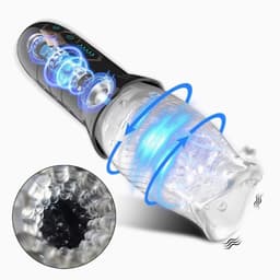 Elektrische Masturbator voor Mannen – Pocket Pussy – Vibratie & Zuigfunctie – USB-C Oplaadbaar – Zwart — thumbnail 5