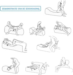 Sex Kussen - Opblaasbaar Seks Kussen - Seks Meubel - BDSM Speelgoed - PVC met Zacht Fluweelcoating - Blauw - Discreet Verzonden — thumbnail 2