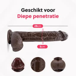 Jespro Dildo XXL 28cm - BBC - Realistische grote zwarte lul - BPA vrij — thumbnail 8
