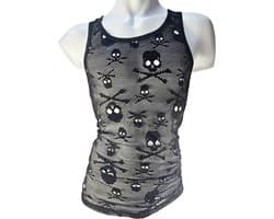 BamBella ® - Lingerie pak -Maat L/XL - Hemd Skull- Heren- Maat Onesize Erotische Man Zwart