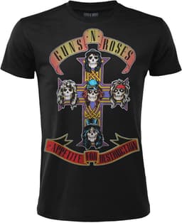 T-shirt Hard Rock Band Album Merchandise Unisex Zwart — thumbnail 1