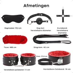 Sensa BDSM set - Bondage set voor koppels - Sexspeeltjes voor koppels - Seksspeeltjes voor mannen - Buttplug set - Zwart / Rood — thumbnail 6