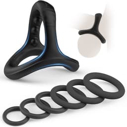 Daity Cockring Set – Penis Sleeve & Ballstretcher voor Sterkere en Langdurigere Erectie – 7 Maten – Seksspeeltje voor Mannen en Stellen Zwart — thumbnail 1
