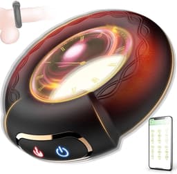 Daity Cockring Vibrerend – 9 Vibratiestanden en Verwarmingsfunctie – Seksspeeltje voor Mannen en Koppels – Duo Genot,Langduriger– App en knopbediening – Ø 38 — thumbnail 1