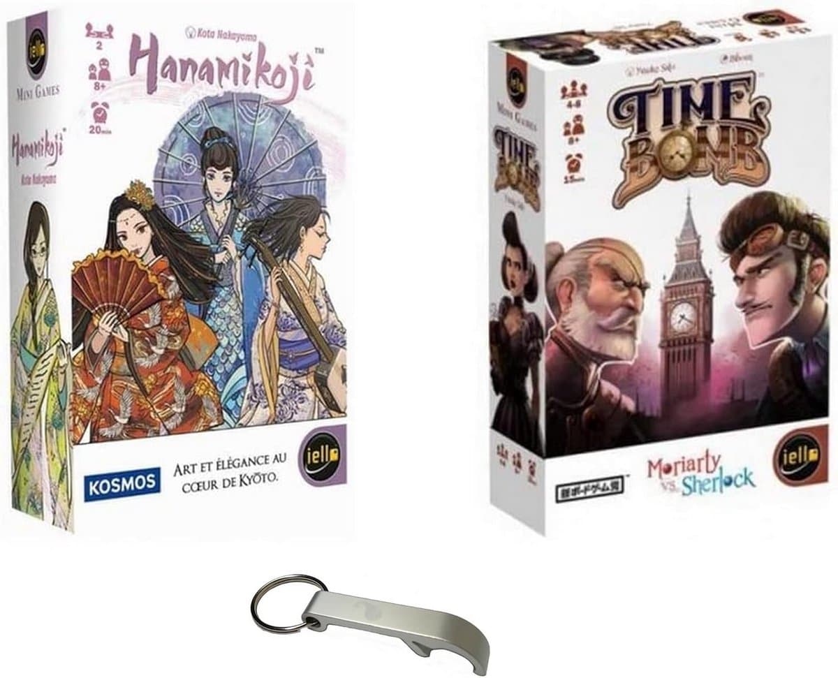 Time Bomb en Hanamikoji Gezelschapsspellenpakket met Flesopener — afbeelding 1