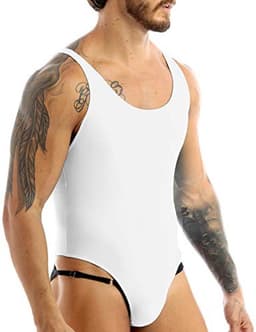 Eendelig ondergoed voor heren, mouwloos sportbody, gymnastiek bodysuit, stretch tanktop, M-XL — thumbnail 5