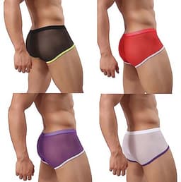 Zijdeachtige onderbroek voor heren - sexy doorschijnende boxershort in trendy kleuren — thumbnail 1
