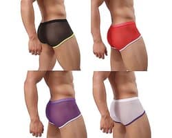 Zijdeachtige onderbroek voor heren - sexy doorschijnende boxershort in trendy kleuren