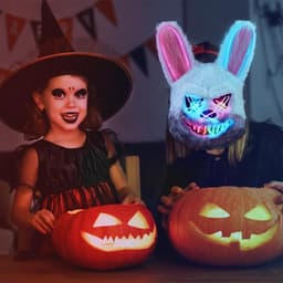 Eng Griezelig Konijnenmasker met LED Verlichting voor Halloween en Carnaval — thumbnail 3
