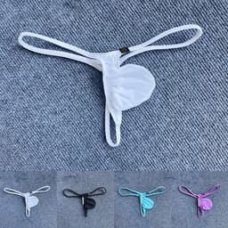 Mannen String Ondergoed - Laag Gesneden T-Back met Bulge Zak - Ademend Nylon - G-String — thumbnail 5