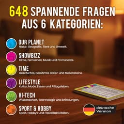 Trivia kaartenset: 648 vragen in 6 categorieën - Reisvriendelijke quiz voor 2-6 spelers | Geel — thumbnail 5