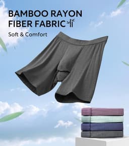 Heren Boxer Slips 3-Pack Ademend Ondergoed met Dual Pouch Technologie | Zacht Bamboe Rayon — thumbnail 2