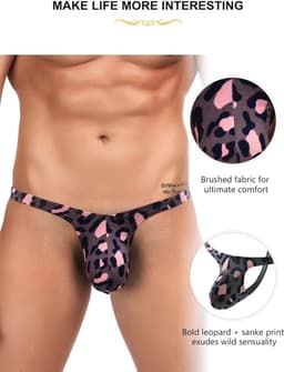 Tanga Heren Hot Waist String Luipaard Draad Slip Katoen Lichtgewicht Oversized Zwembroek Jockstrap String G-String Onderbroek — thumbnail 6